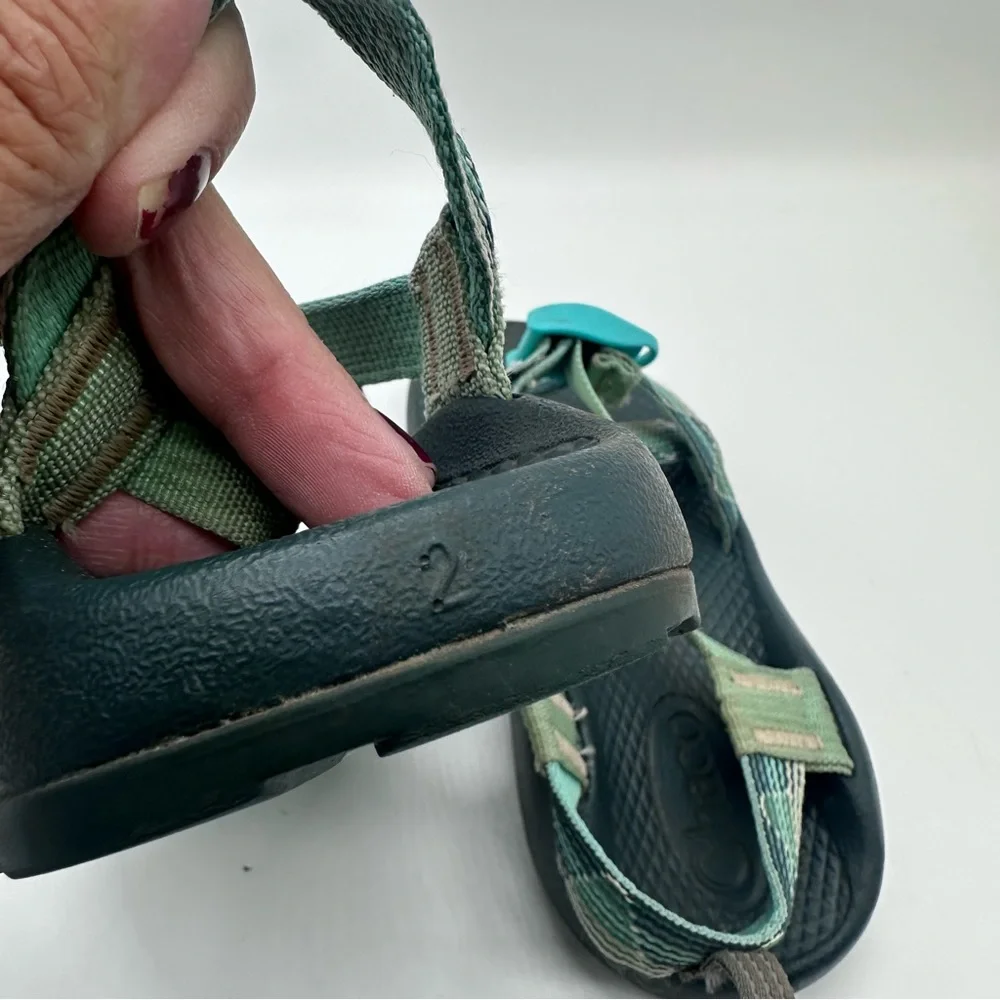 Chaco’s  Kids’ Z/1 EcoTread Marled Pine Striped Sandals Size 2